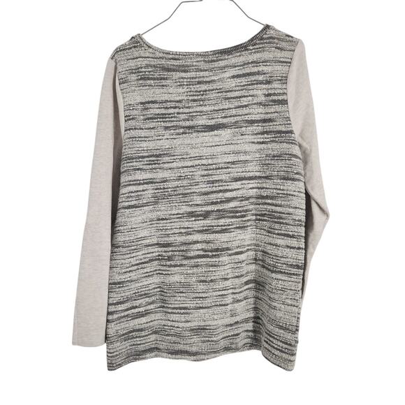 Loft Marled Mixed Media Knit Sweater Womens Size Large L - Picture 2 of 4